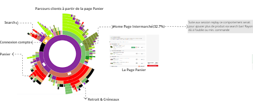 ContentSquare sunburst from Basket page