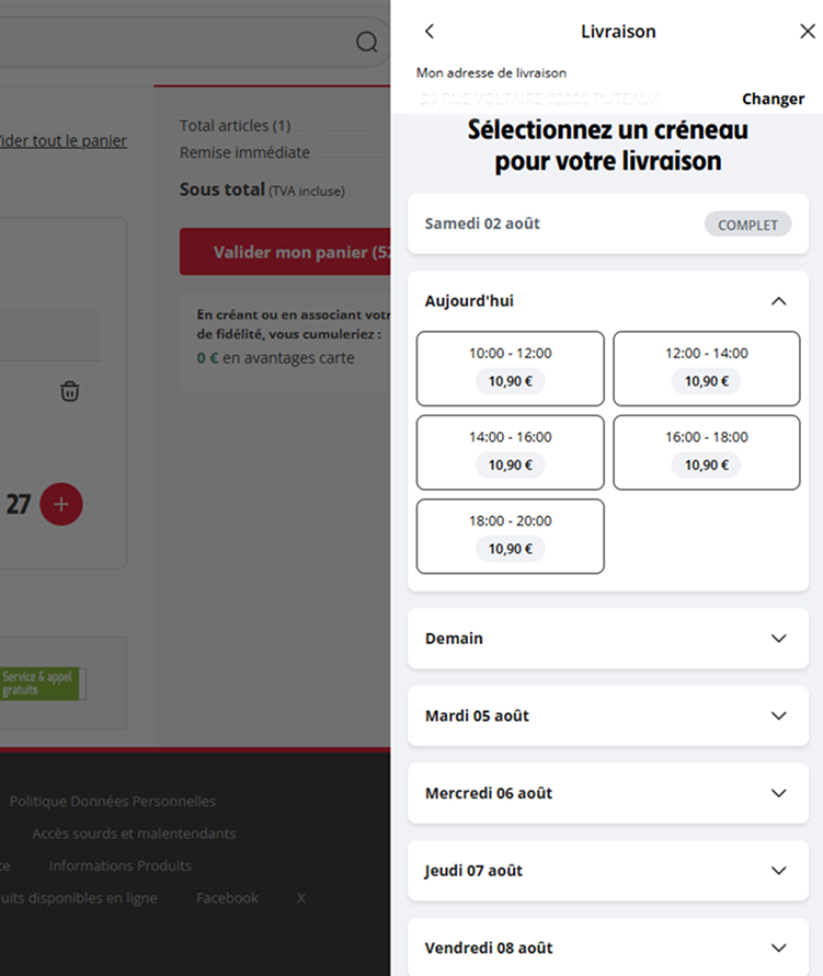 Redesigned slot-picker with price chips