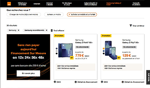 catalogue page of Orange.fr
