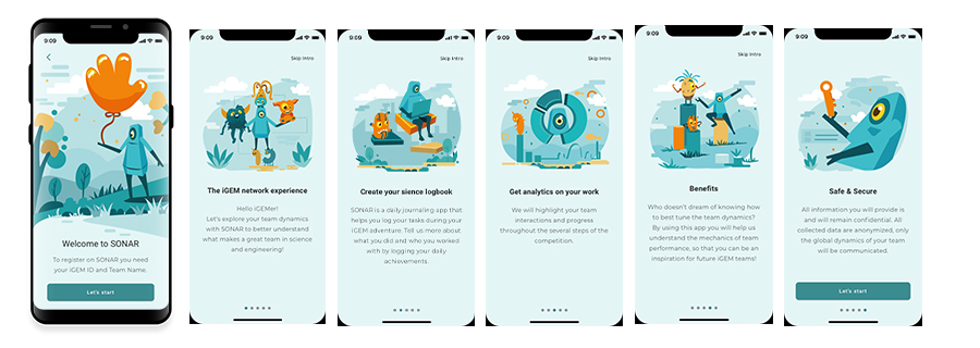 sonar onboarding screens